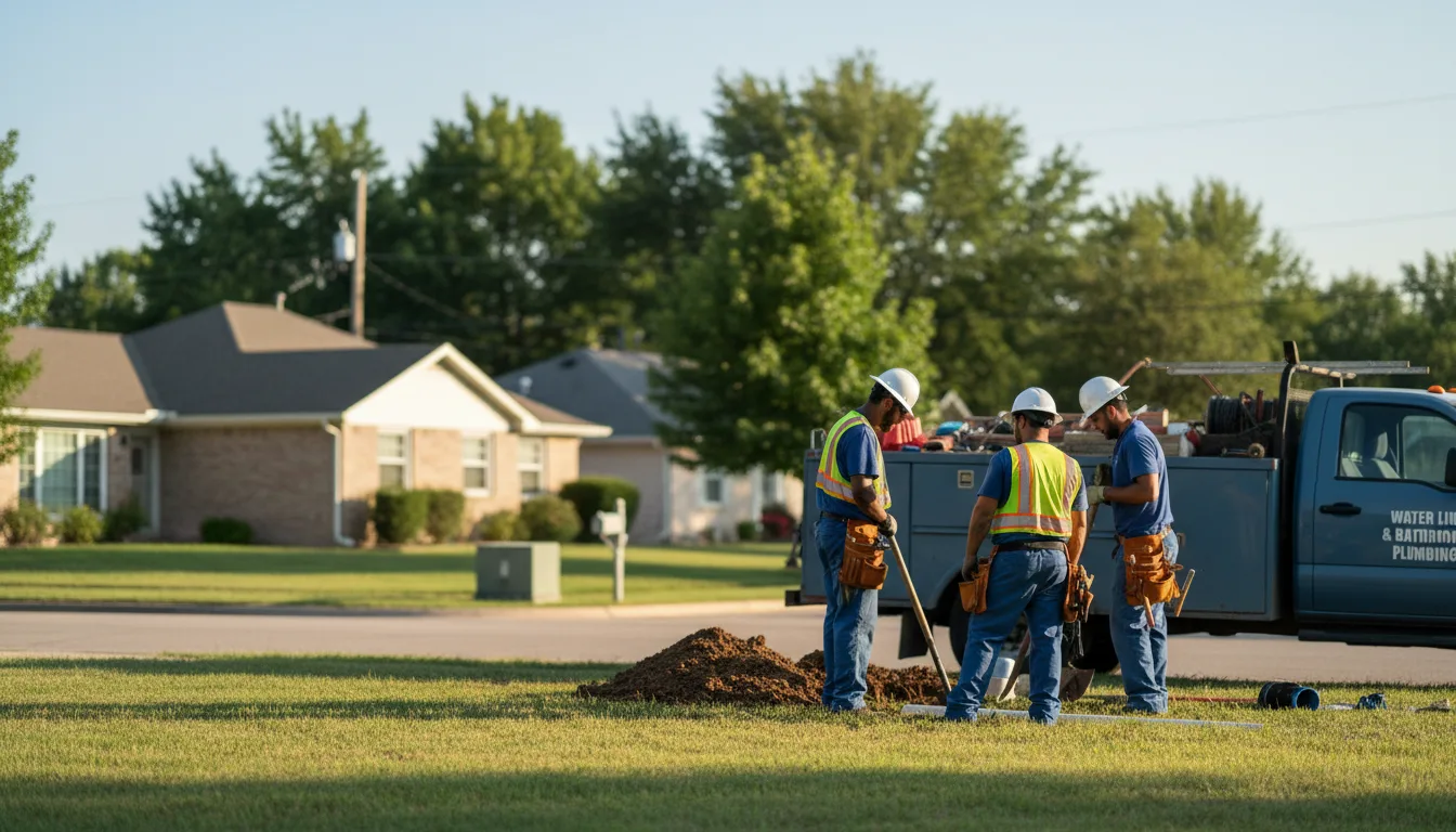 Residential water line and bathroom plumbing service in Andover, IL